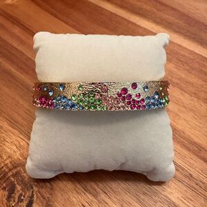 Multicolor Crystal Hinge Bracelet | 2.5” Diameter